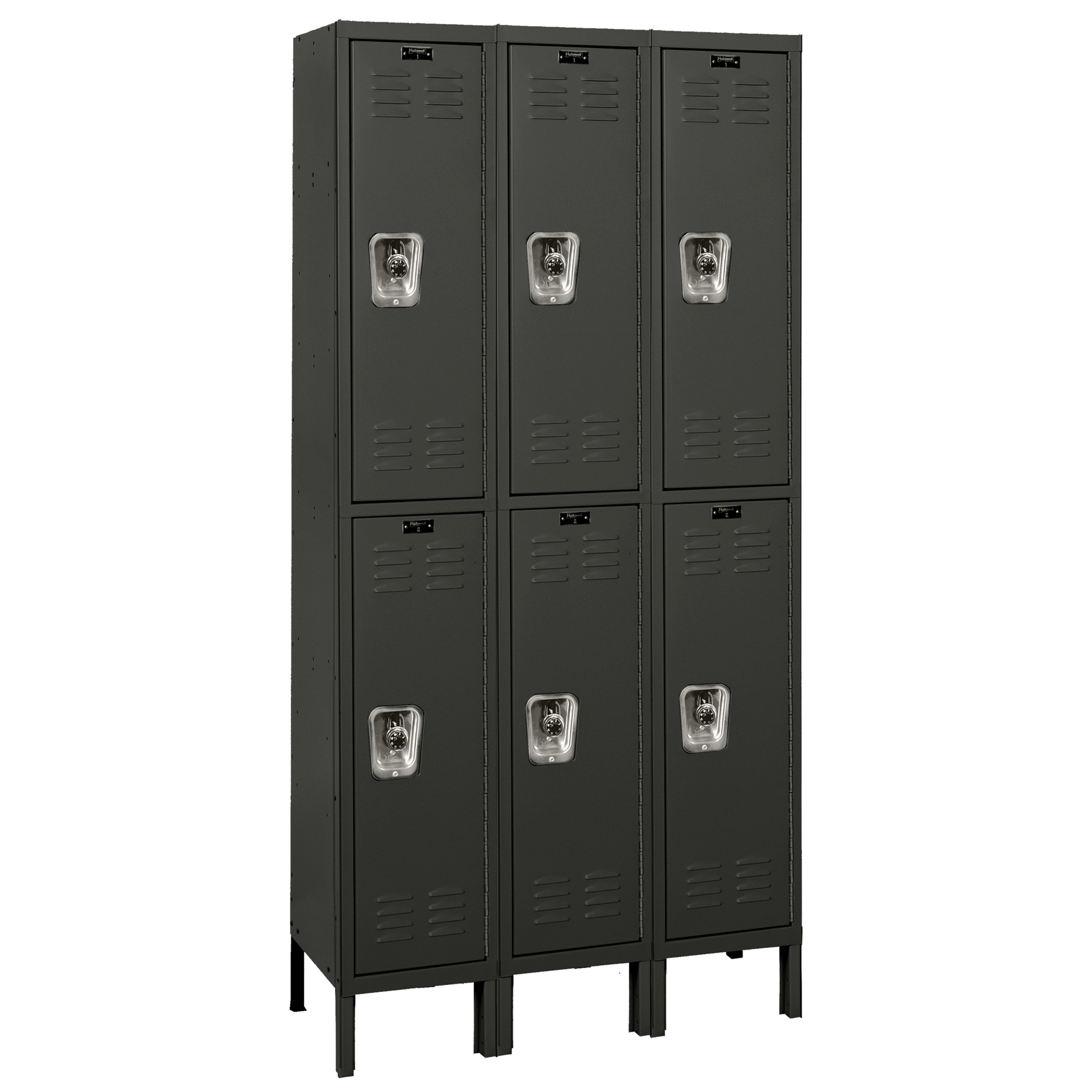 Hallowell, Double Tier ReadyBuilt Locker, Height 78 in, Width 36 in, Color Black, Model# URB3228-2A-ME